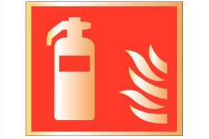 Deluxe Metal Look Safety Signs Fire Extinguisher