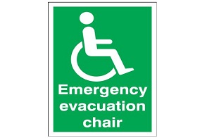 Emergency Evacuation Chair Signs